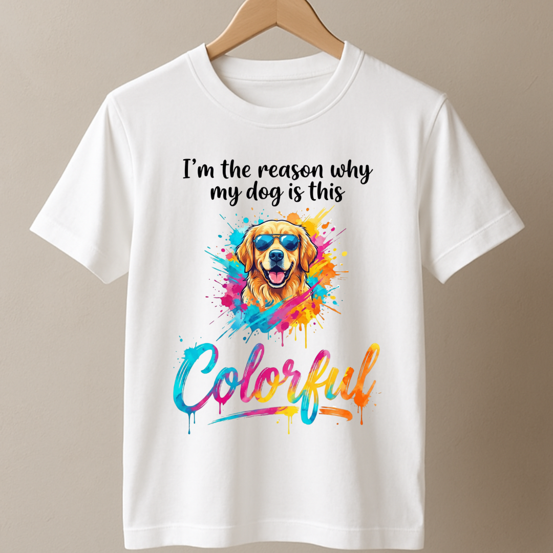 Holi Colorful Dog Classic Crew T-Shirt