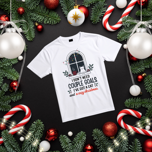 Cozy Christmas With My Cat Unisex Classic T-Shirt