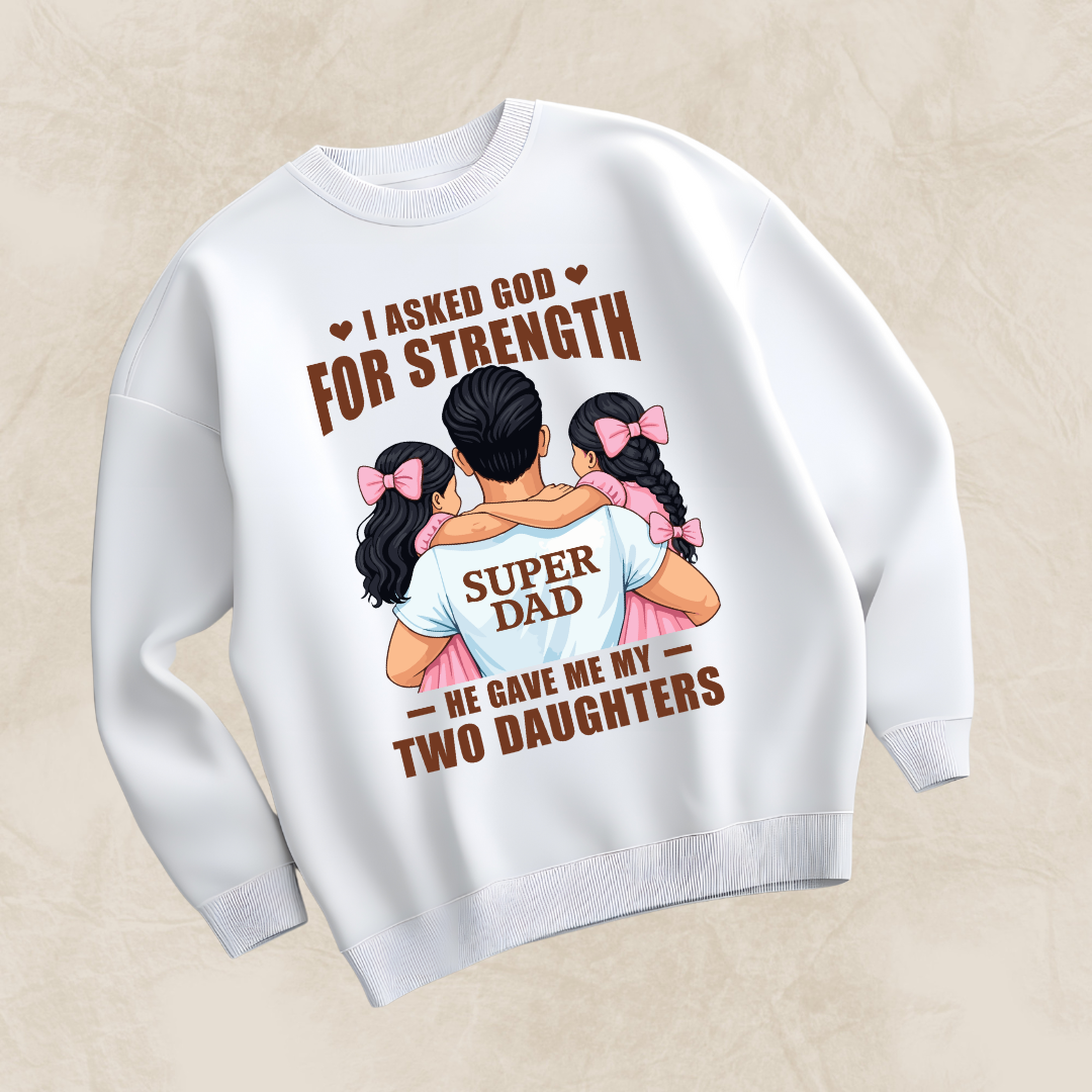Dad With Two Daughters Unisex Oversized Sweatshirt