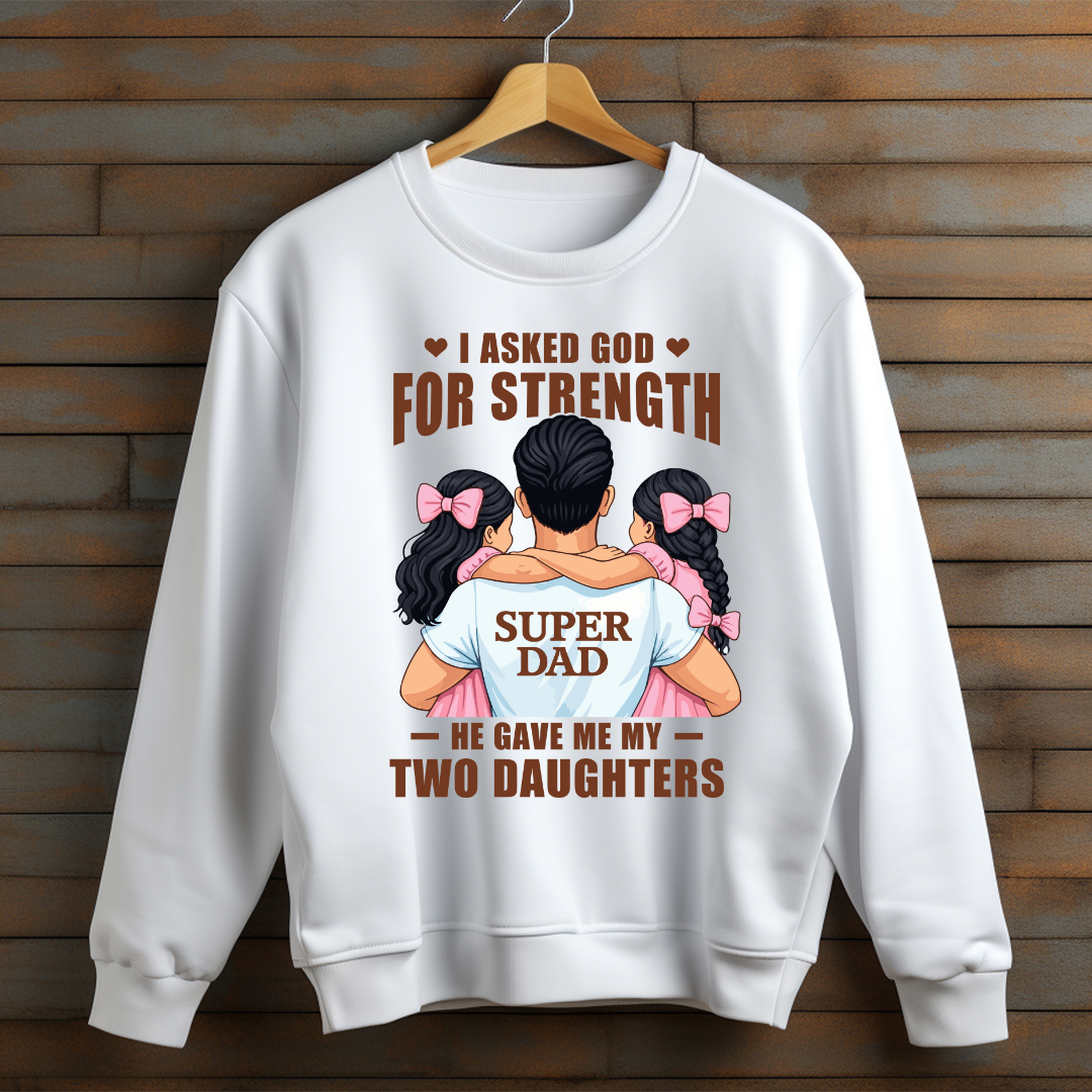 Dad With Two Daughters Unisex Oversized Sweatshirt