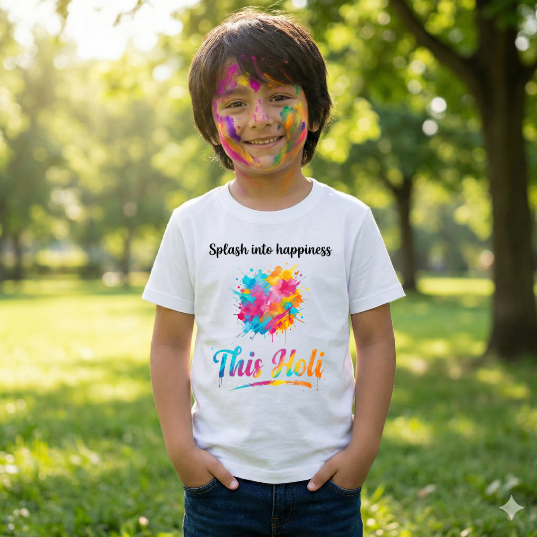 Kids Holi Splash Unisex Crew Neck T-Shirt