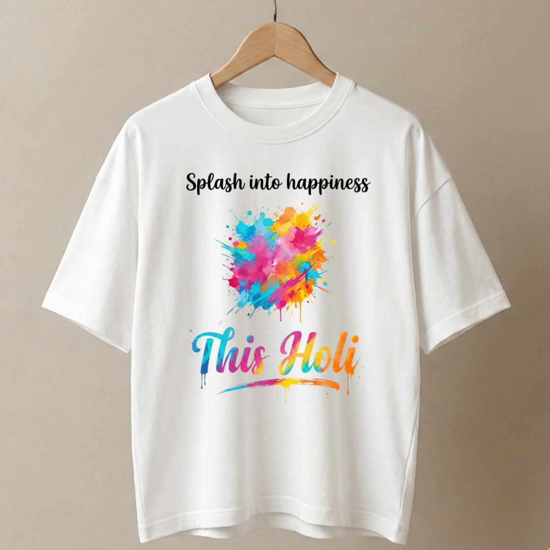 Holi Splash Unisex Oversized Standard T-Shirt