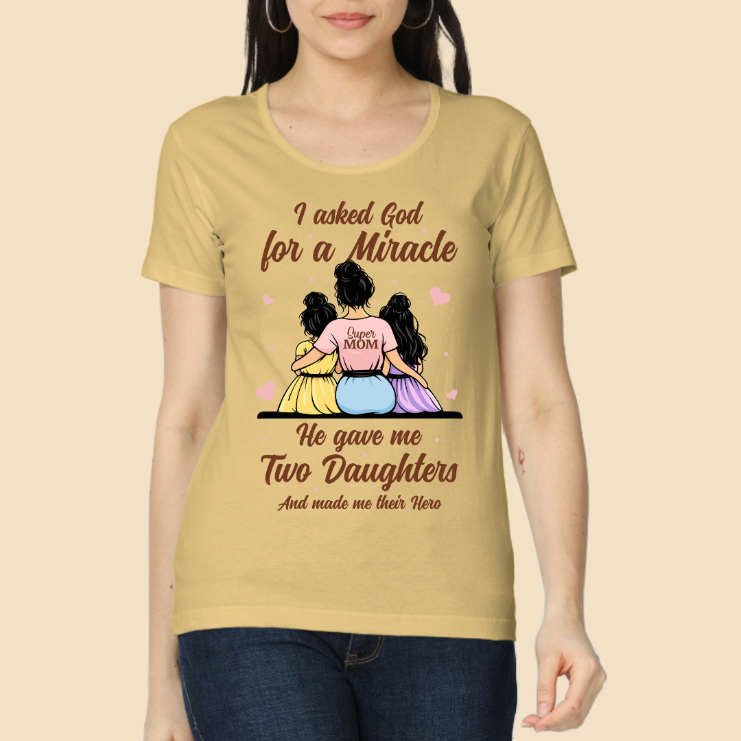 Mom Hero With Two Daughters Classic T-Shirt