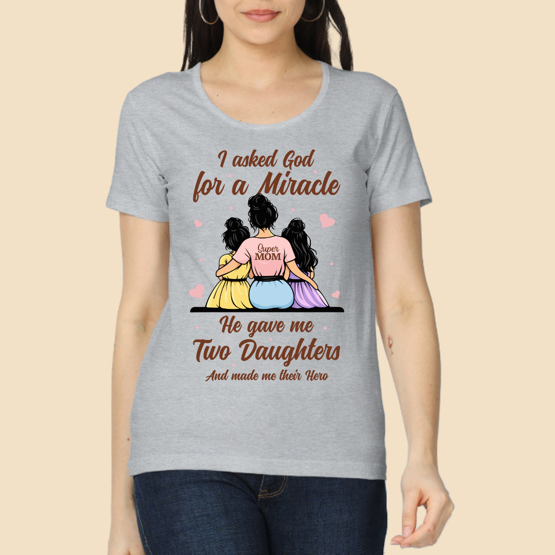 Mom Hero With Two Daughters Classic T-Shirt