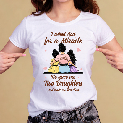 Mom Hero With Two Daughters Classic T-Shirt