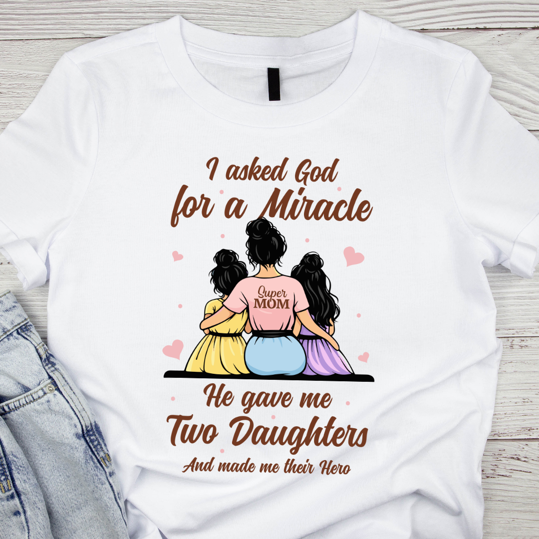 Mom Hero With Two Daughters Classic T-Shirt