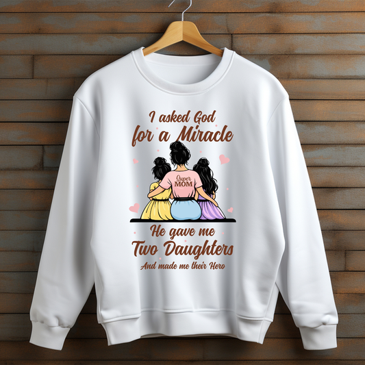 Mom With Two Daughters Unisex Oversized Sweatshirt