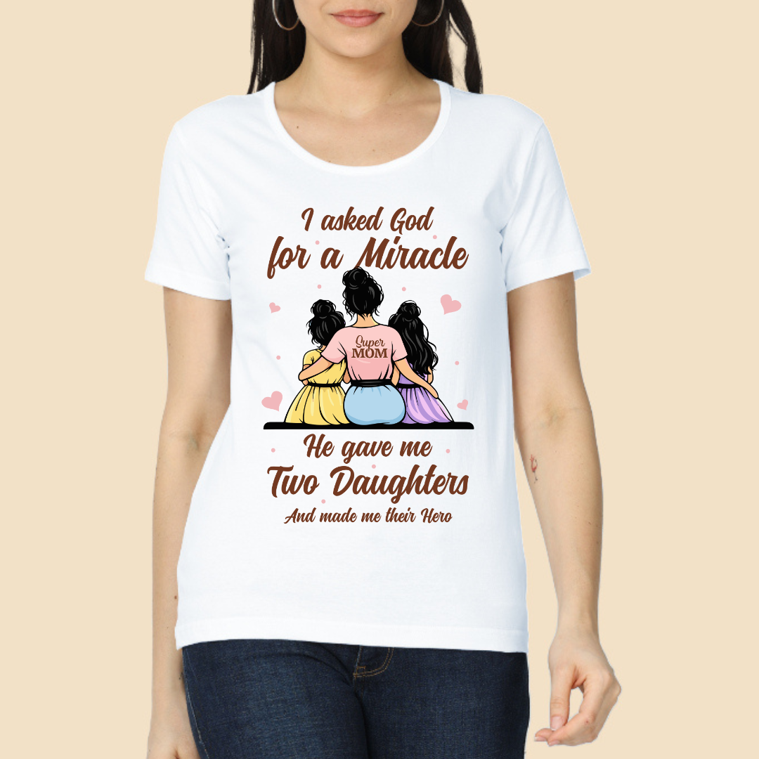 Mom Hero With Two Daughters Classic T-Shirt